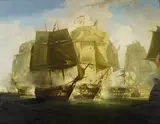 William John Huggins, The Battle of Trafalgar: I. The Beginning of the Action: The 'Victory' Breaking the Line