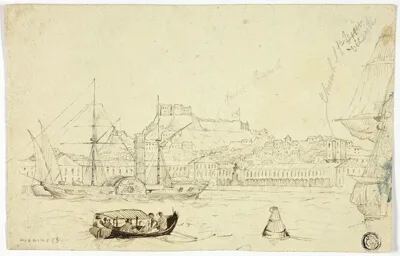 William John Huggins, Seaport with Fortress