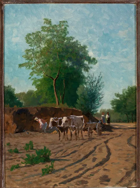 Walery Brochocki, Countryside landscape, sketch
