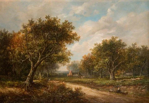 Joseph Thors, Road near Warwick (Landscape with Cottage)