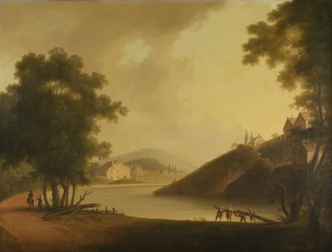 Joseph Thors, Landscape with Loggers working by a River