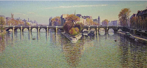 Gustave Cariot, The New Bridge In Paris (Good Weather Clear)