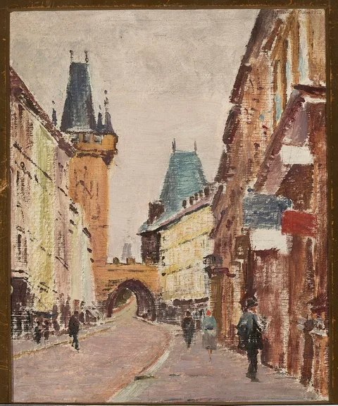 Ignacy Pinkas, Entrance to Charles Bridge in Prague
