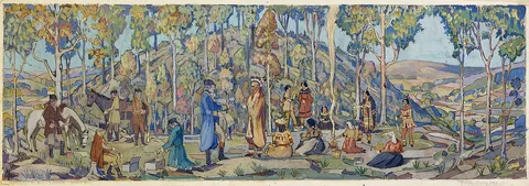 D. Putnam Brinley, The Land is Bought from the Indians (Study for mural, Blakely, Georgia post office)