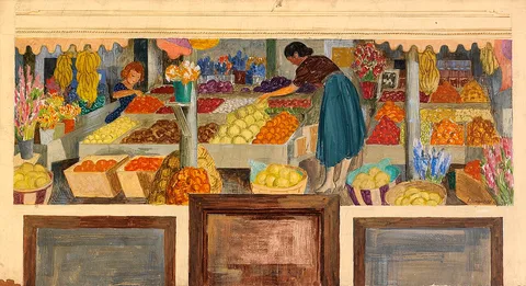 Ward Lockwood, Harvest of the Rio Grande Valley (mural study, Edinburgh, Texas Post Office)