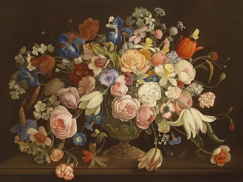 Anton Müller, Large decorative Flower Still-life