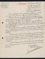 Harmen Meurs, Brief aan jonkheer Hendrik Teding van Berkhout (1879-1969)