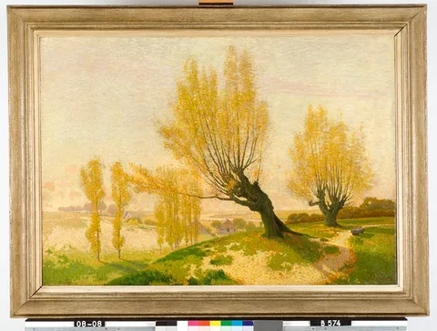 Derk Wiggers, Knotwilgen op een heuvel met uitzicht op een vallei