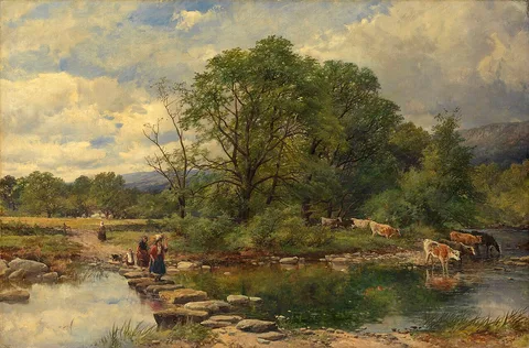 John Syer, Stepping Stones, Bettws-y-Coed