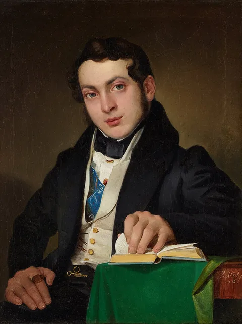 Eduard Ritter, Sitting young man in a black frock coat