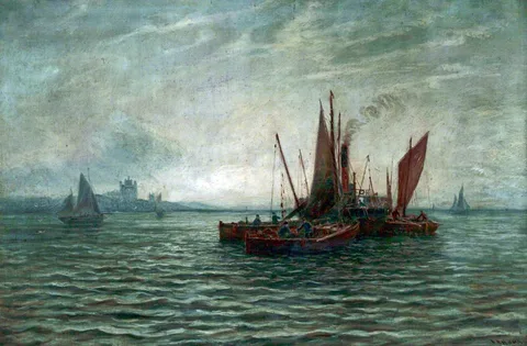Bernard Benedict Hemy, Fishing Boats in an Estuary