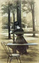 Charles Maurin, Reading in the Luxembourg Gardens