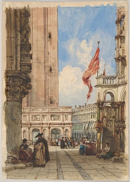 William Wyld, St. Mark's Square, Venice, with Loggetta