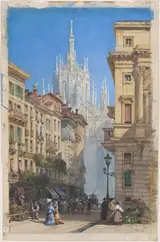 William Wyld, The Duomo in Milan from a Side Street