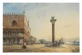 William Wyld, Sunrise over St Mark's Square, Venice, with the Lion of St Mark to the right