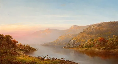 Charles Wilson Knapp, Mountain River Scene (Autumn on the Hudson)