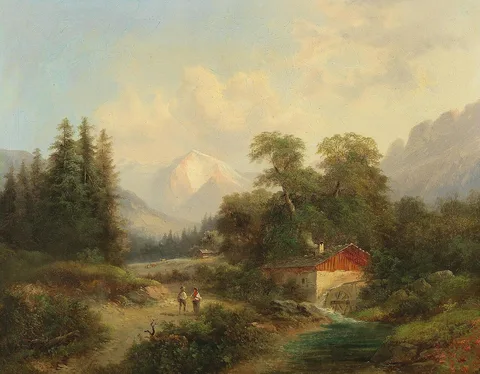 Gustav Barbarini, View of the Breite Riss, Puchberg in the Schneeberg Region