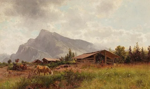 Gustav Barbarini, A View of Untersberg from Wals