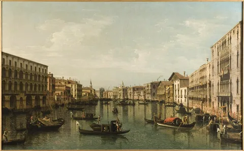 Bernardo Bellotto, View of Grand Canal with the Palazzi Foscari and Moro Lin