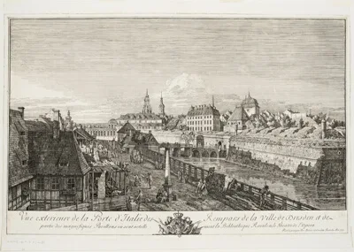 Bernardo Bellotto, Exterior View of the Italian Gate of the Ramparts of the Town of Dresden