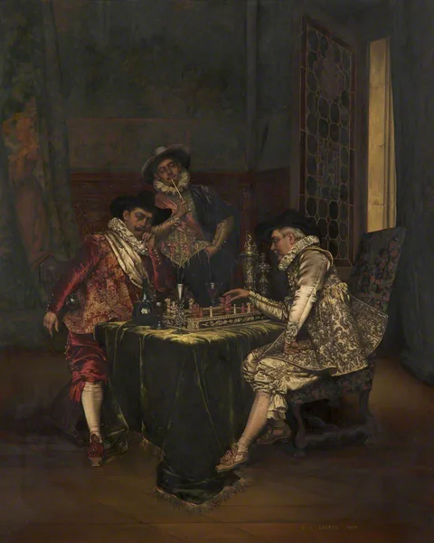 Adolphe Alexandre Lesrel, Cavaliers Playing Chess