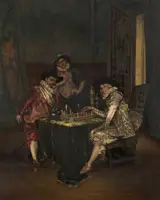 Adolphe Alexandre Lesrel, Cavaliers Playing Chess