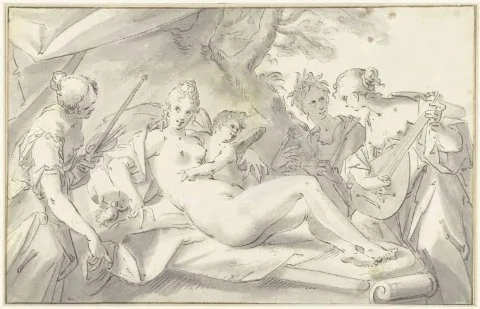 Hans von Aachen, Venus te midden van kunsten en wetenschap