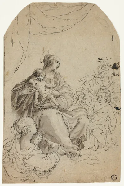 Hans von Aachen, Madonna and Child with Saints Elizabeth, John and Anne