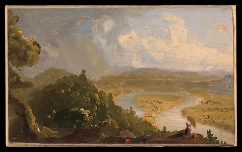 Thomas Cole, Sketch for View from Mount Holyoke, Northampton, Massachusetts, after a Thunderstorm (The Oxbow)