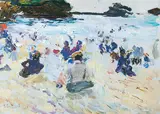 Joaquín Sorolla, People Sitting on the Beach