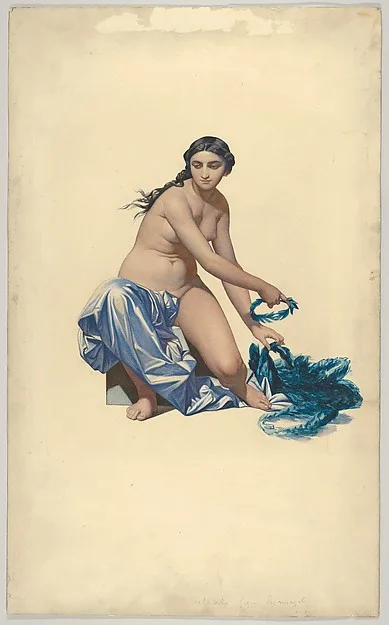 Paul Delaroche, Study for a figure of Fame, from the Hémicycle des Beaux-Arts, École des Beaux-Arts