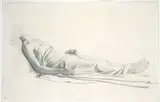 Paul Delaroche, Drapery Study for the Figure of the Dying Mary Magdalen