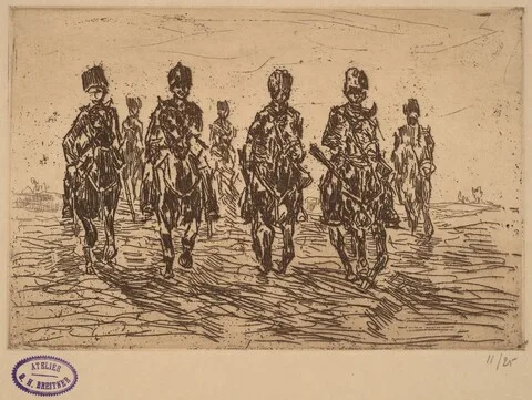 George Hendrik Breitner, Galloping Hussars in Front View