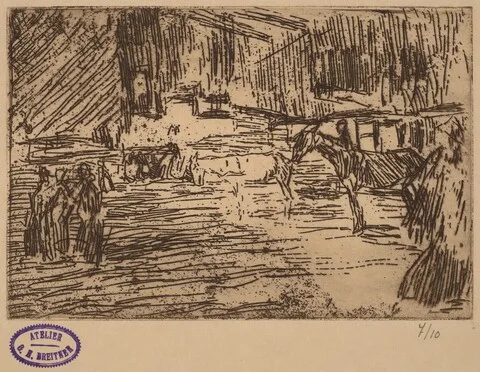 George Hendrik Breitner, Scene with Horses Standing in Stream