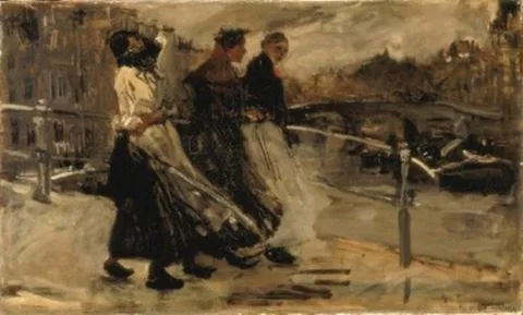 George Hendrik Breitner, Bridge with Rain / Rain and Wind