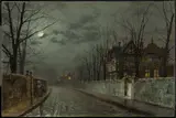 John Atkinson Grimshaw, Old English House by Moonlight