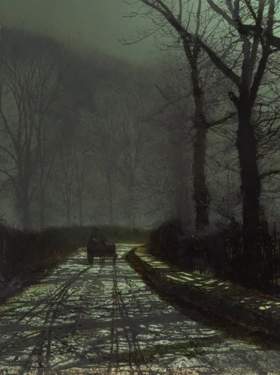 John Atkinson Grimshaw, Lane Scene at Night