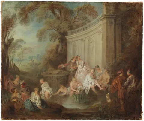 Jean-Baptiste Pater, A Company Bather in a Park