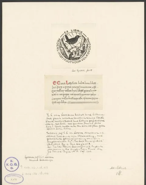 Leo Gestel, Ex libris van het Nederlands Instituut voor Volksvoeding