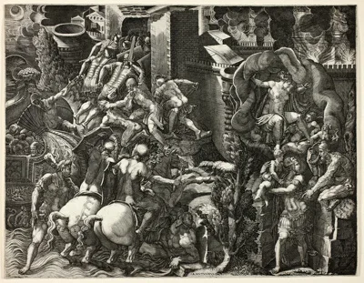 Giorgio Ghisi, The Fall of Troy and the Escape of Aeneas