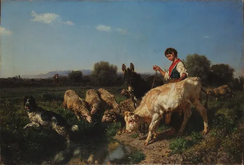 Filippo Palizzi, At the watering hole