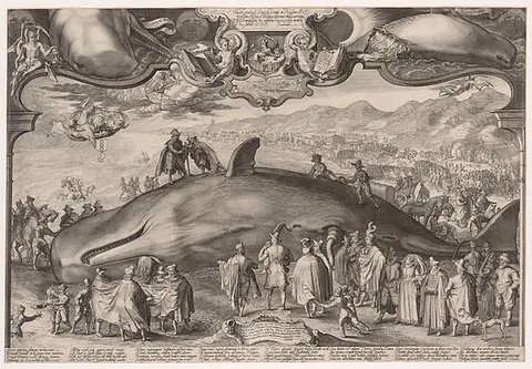 Jan Saenredam, Beached Whale at Wijk aan Zee