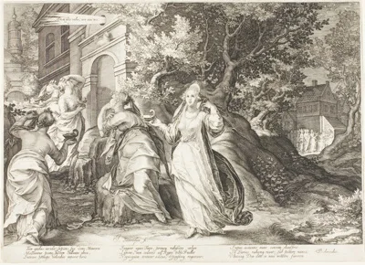 Jan Saenredam, Plate Five, from Five Wise and Five Foolish Virgins