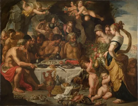 Gerard Seghers, Feast of the Gods in a Cave near the Sea Shore