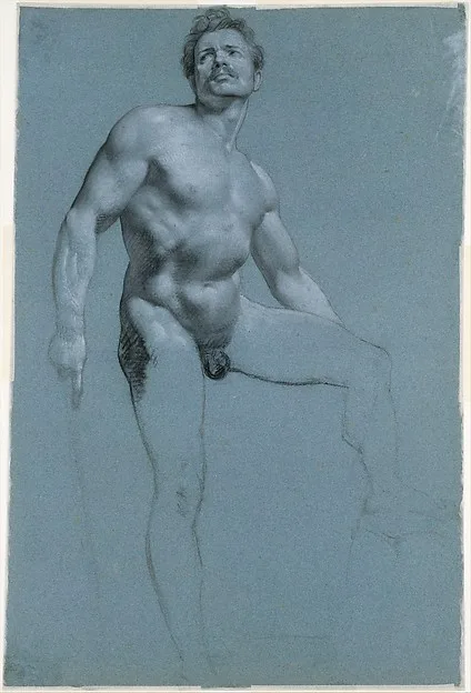 Pierre-Paul Prud'hon, Seated Female Nude (recto); Standing Male Nude (verso)