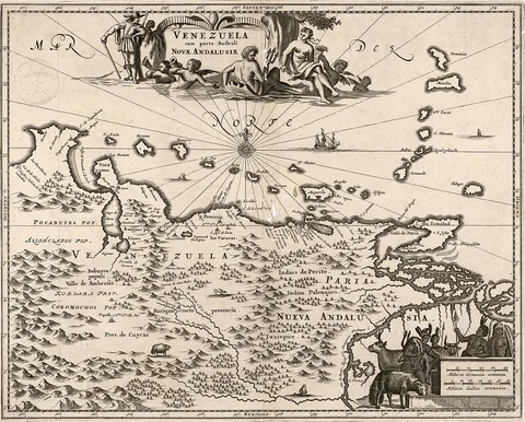 Henricus Hondius, Venezuela with the Southern Part of New Andalusia