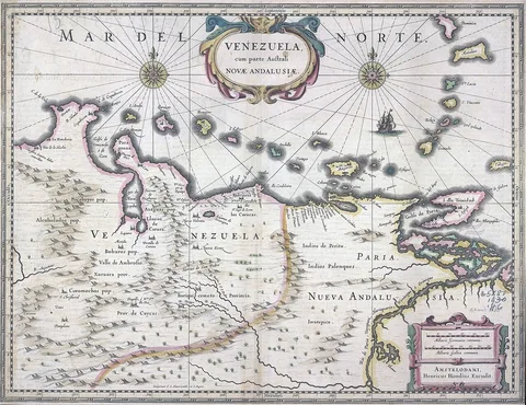 Henricus Hondius, Venezuela with the Southern Part of New Andalusia