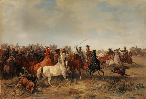 Franz Adam, Ulans rob Honved-Hussars a Herd of Horses
