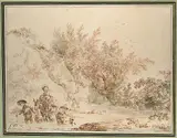 Jean-Baptiste Le Prince, Landscape with Peasants Fording a Stream