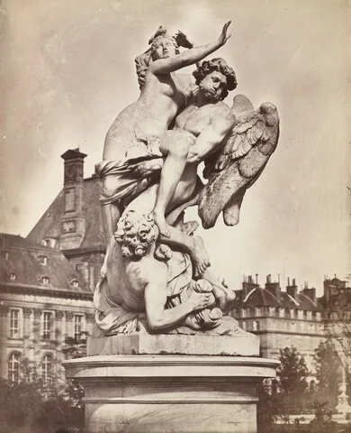 Charles Nègre, Statue des Tuileries: G. Marsy et A. Flamen: Borée enlevant Orythie